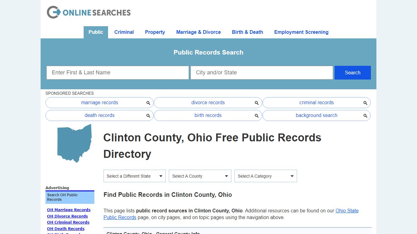 Clinton County, Ohio Public Records Directory - OnlineSearches.com