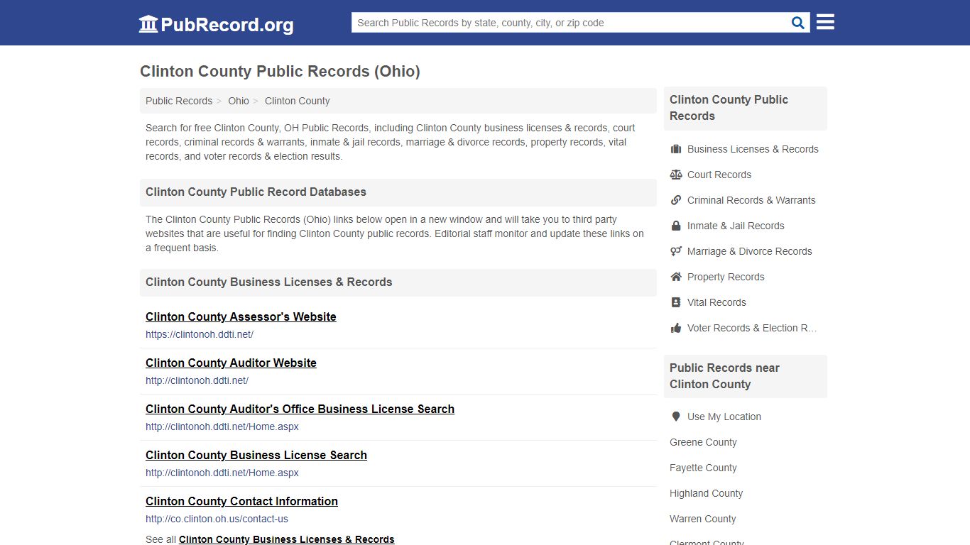 Free Clinton County Public Records (Ohio Public Records) - PubRecord.org